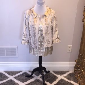 Tory Burch - Gold top & jacket set